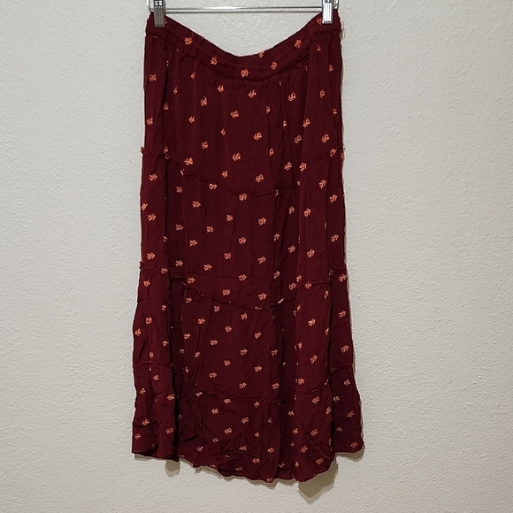 RAGA Red A-Line Midi Skirt with Tie Front - Picture 9 of 12